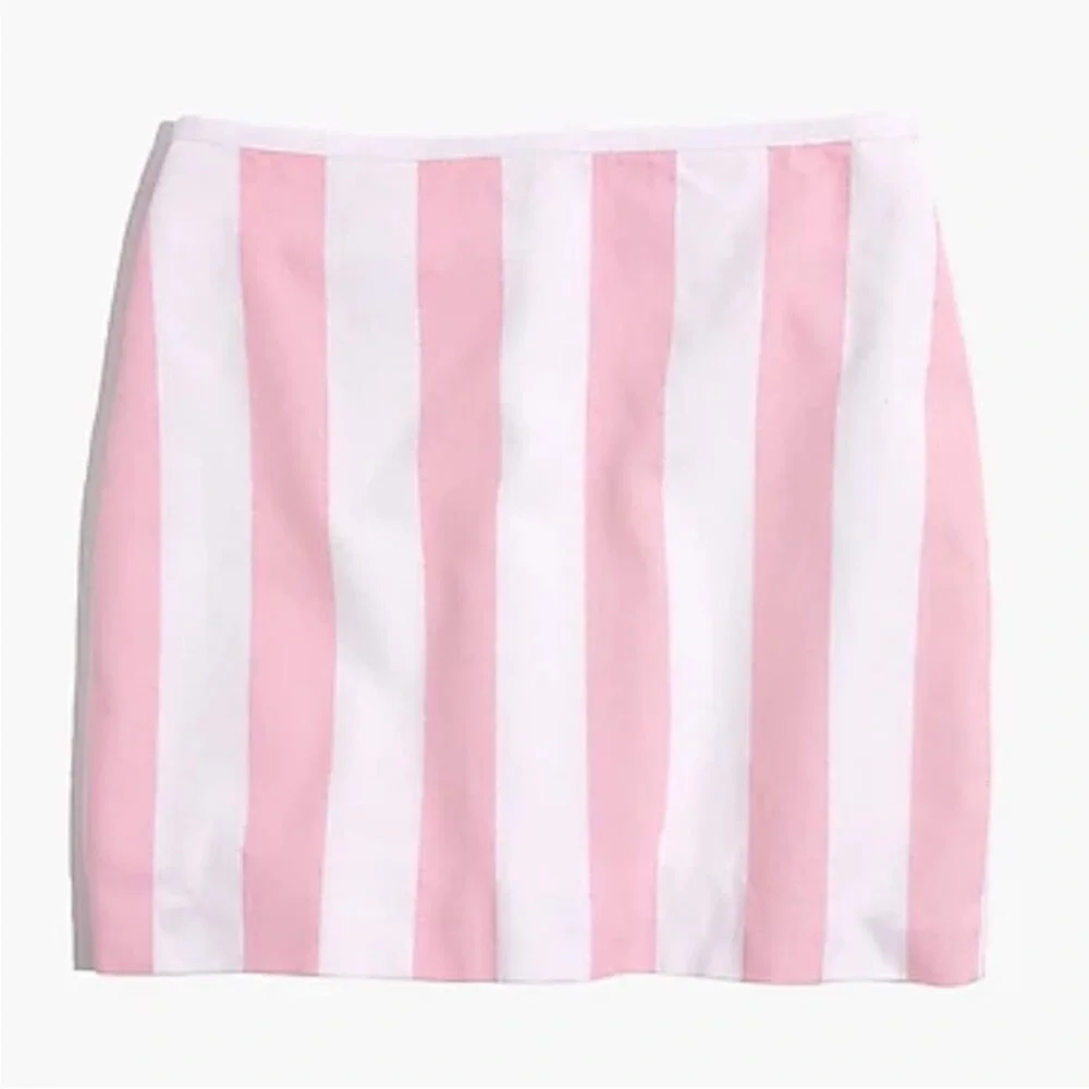 MADEWELL Gamine Skirt in Cara Stripe Pink/White Size 0